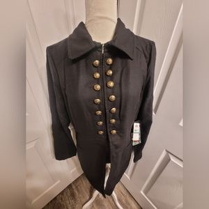 NWT 2OH Threads Two Old Hippies Black Jacket with Pink Silk Lining Size Large